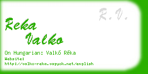 reka valko business card